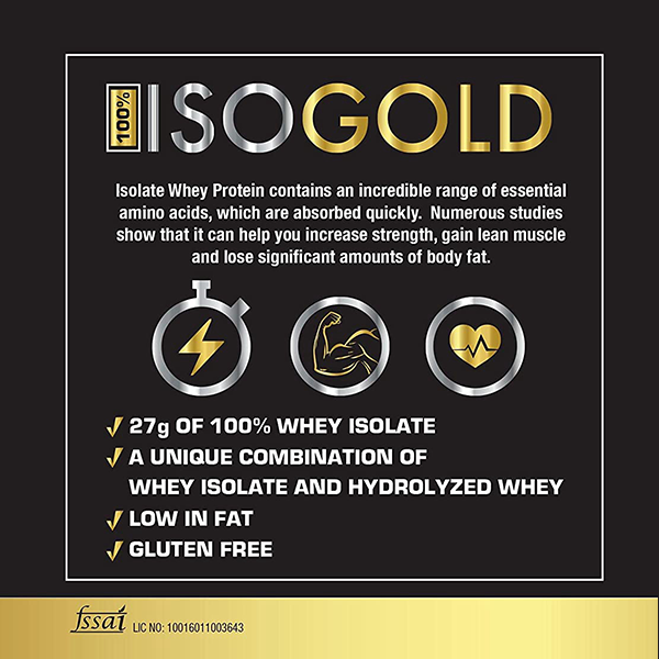 nutrition facts of one science iso gold whey protein